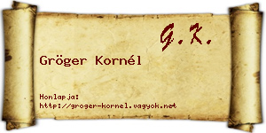 Gröger Kornél névjegykártya